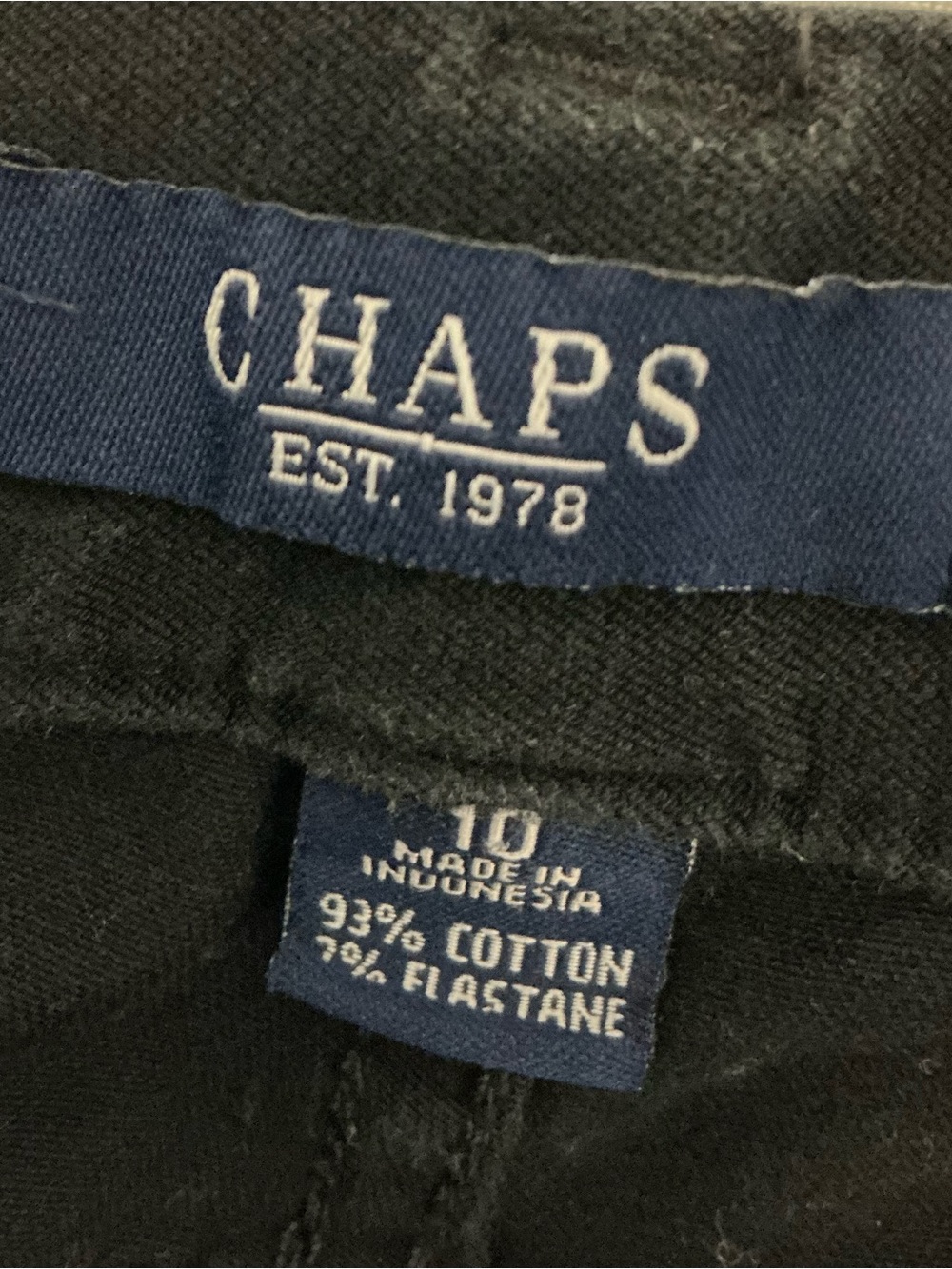 Chaps Black Pants with Navy Label